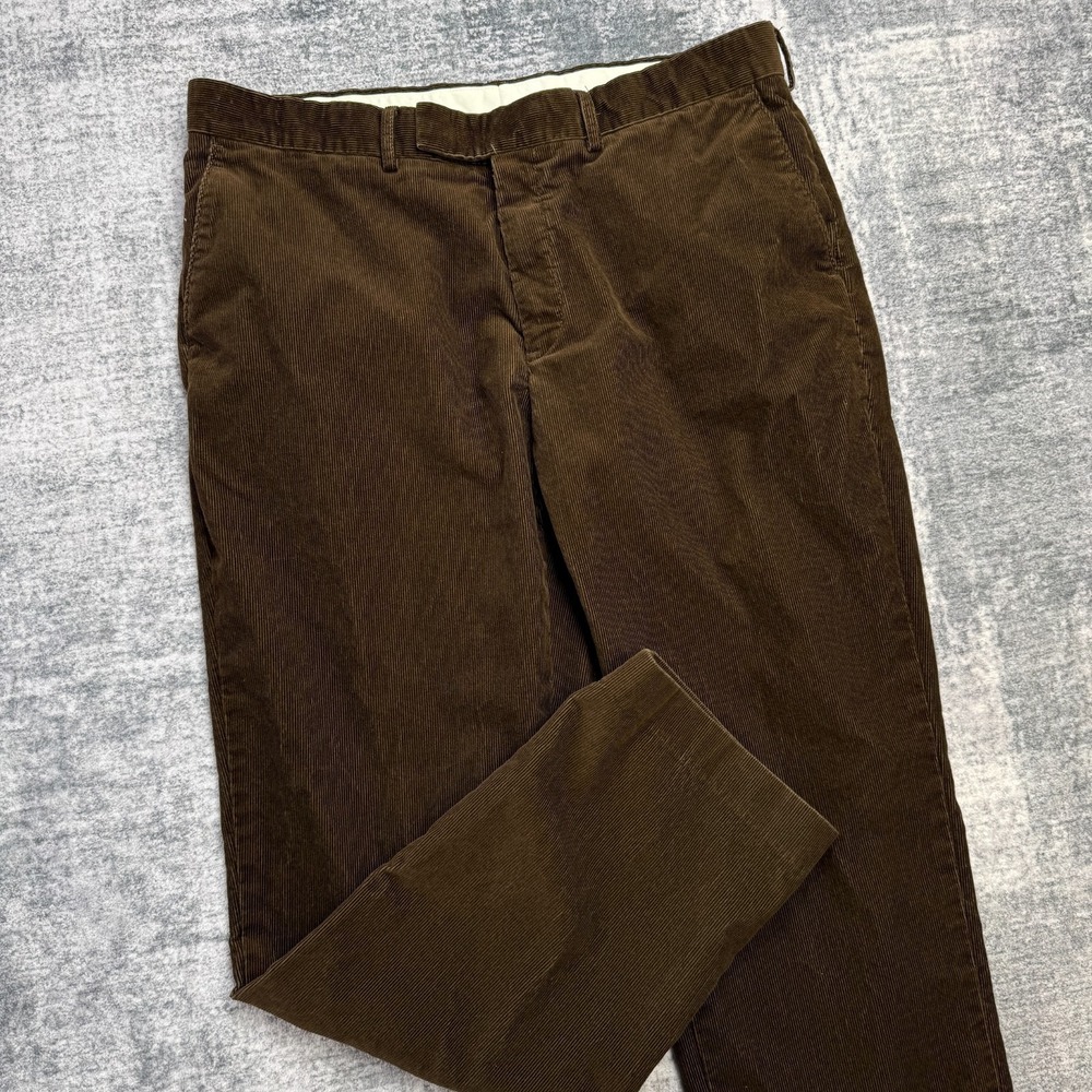 VTG Polo Ralph Lauren Pants Men 38x32 (36x31) Brown Preston Corduroy Trouser 90s